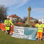 Colleagues from Dowhigh have been supporting volunteers from Ainsdale Horticultural Society to restore the iconic Ainsdale Memorial Garden. Photo by Brenda Porter