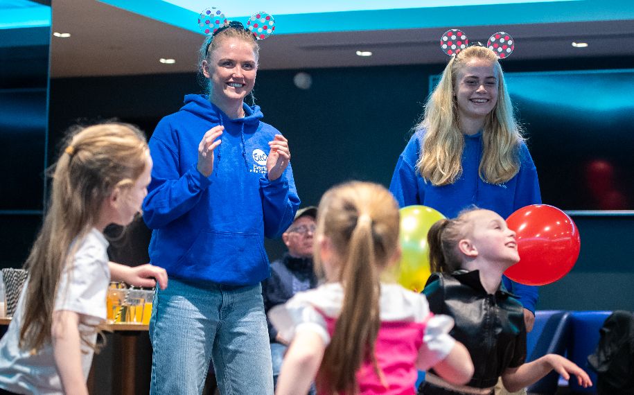 Disney Tea Party with Everton Women first team stars, Kathrine Kühl and and Rikke Madsen
