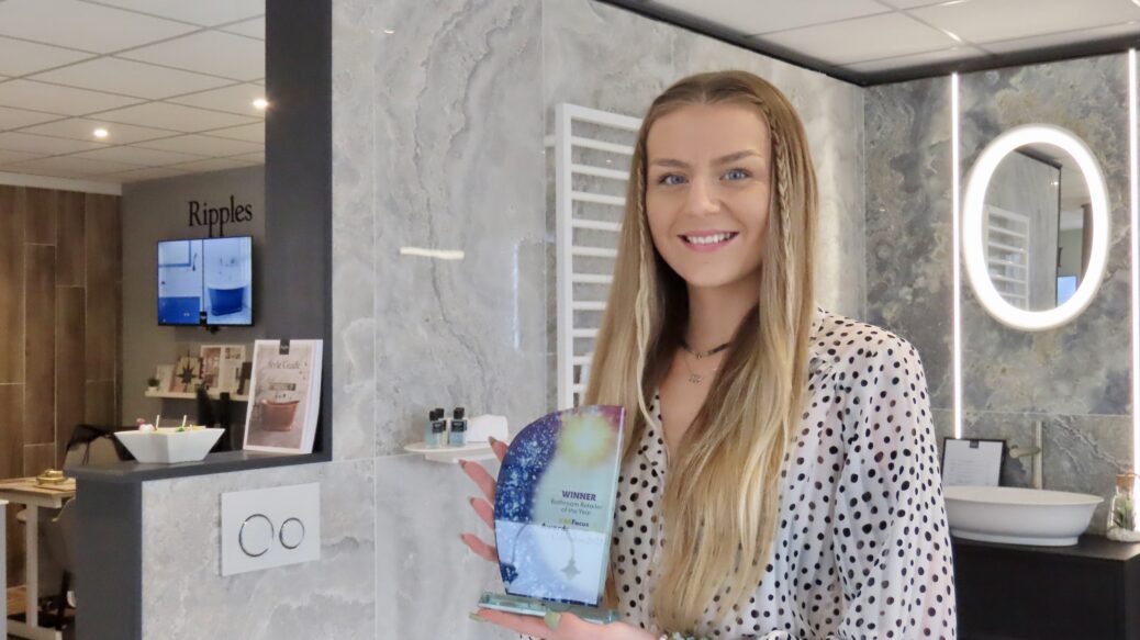 Ripples Southport Bathroom Designer Annie Simpson with the KBBFocus Bathroom Retailer of the Year Award