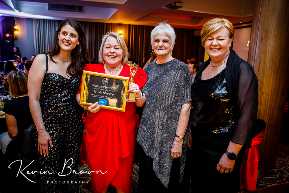 Holy Trinity Primary School in Southport has been crowned the 2024 Sefton School Of The Year, sponsored by Southport College, at the Grand Pride Of Sefton Awards. The award was collected by Headteacher Linda Thompson, Photo by Kevin Brown Photography