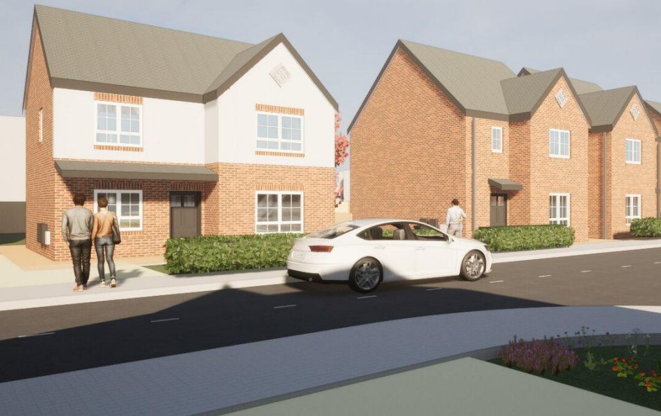 An artist's impression of new Sandway Homes on the site of the former Bootle High School. Image by John McCall Architects
