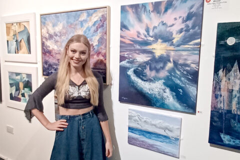 Olivia Kenyon wins People’s Prize at 2024 Sefton Open in Southport with Ocean’s Edge artwork