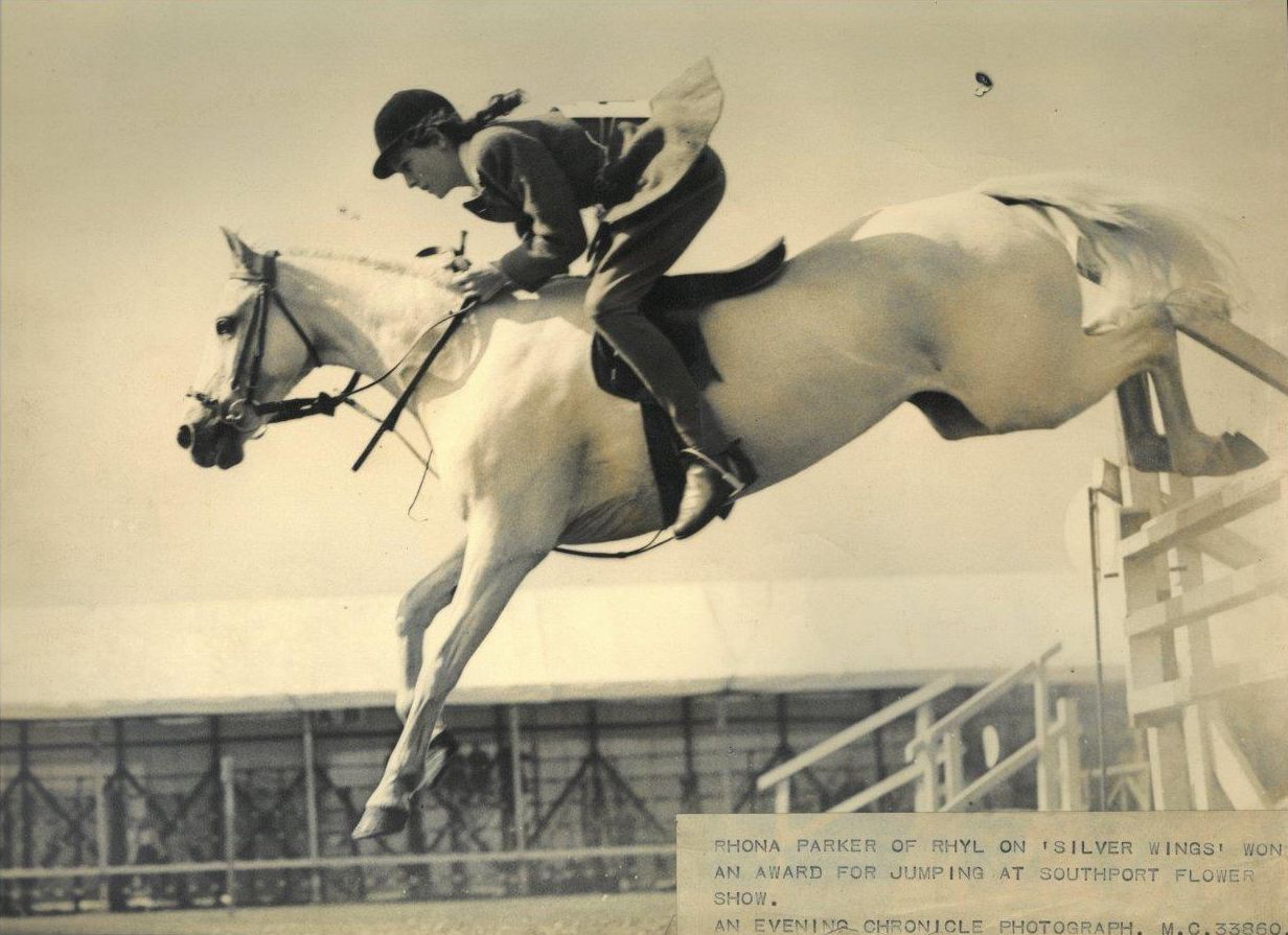 Show jumping is returning to Southport Flower Show. Show jumping at Southport Flower Show in 1951 where Thona Parker of Rhyl on Silver Wings won an award. Photo by Evening Chronicle