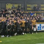 Southport FC celebrate staying up after beaing Rushall Olympic 3-0