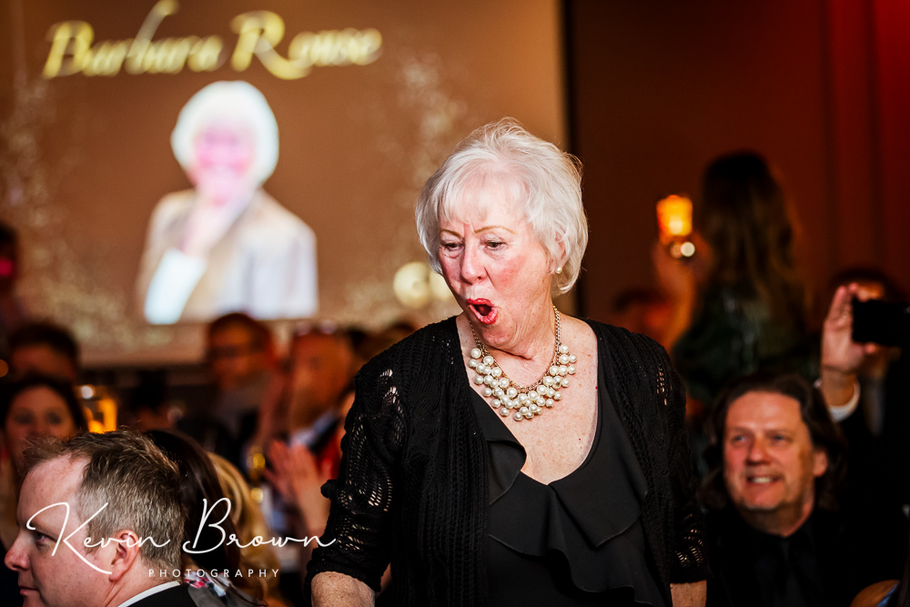 Barbara Rouse was awarded Sefton Courage Award at the 2024 Grand Pride Of Sefton Awards at The Grand in Southport by Peter Equizi from Capelli Hair Studio in Southport. Photo by Kevin Brown Photography