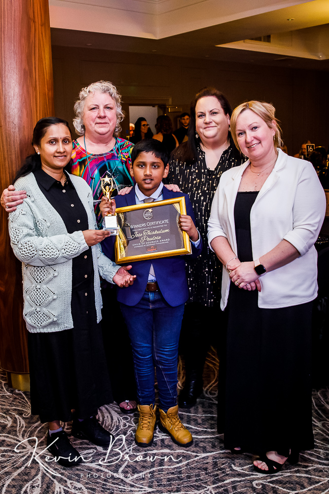 The 2024 Pride Of Sefton Awards at The Grand on Lord Street in Southport. Child Of Courage Award winner Jose Thiakulam Paulose. Photo by Kevin Brown Photography
