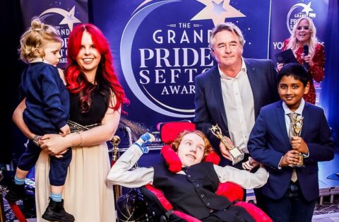 Three Sefton Child Of Courage Award winners honoured by Southport Pleasureland at Grand Pride Of Sefton Awards