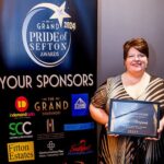 Ykids founder Claire Morgans with her Grand Pride Of Sefton award at The Grand in Southport. Photo by Kevin Brown Photography