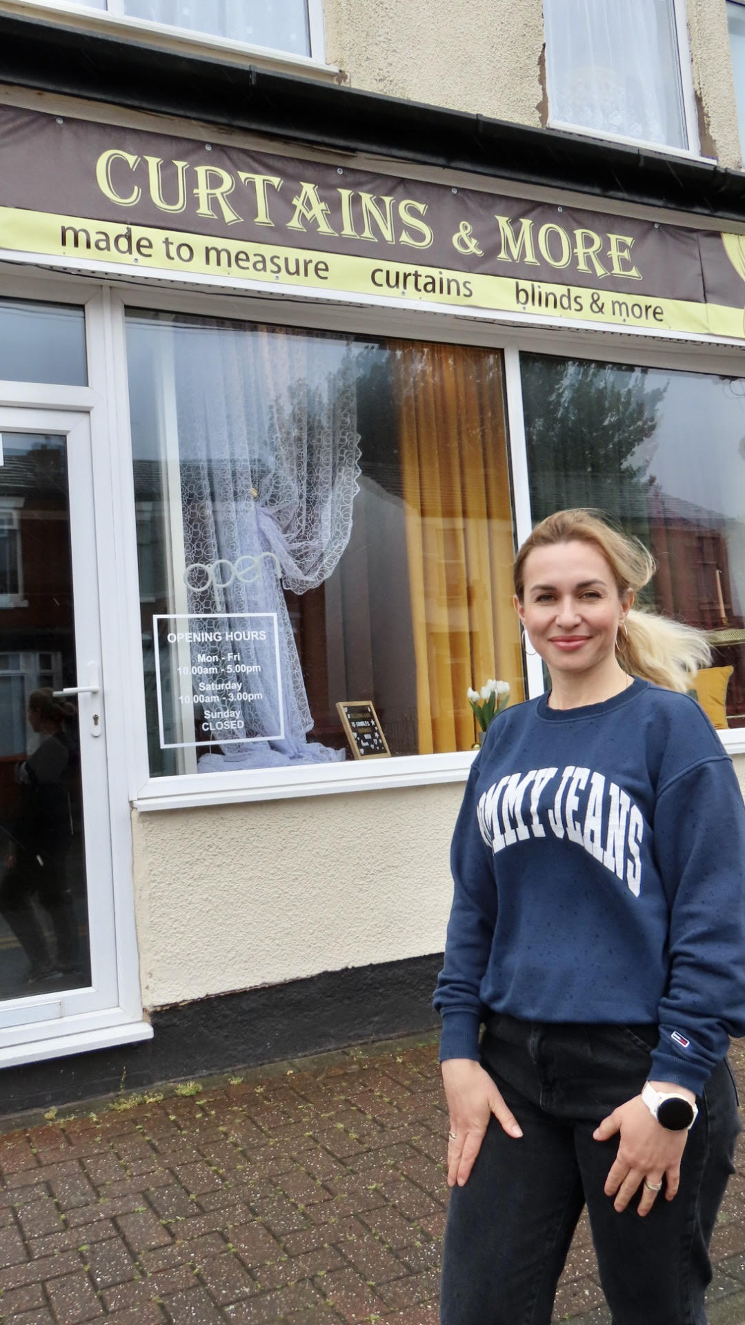 Ukrainian curtain maker Liudmyla Redka has set up a new shop on Tulketh Street in Southport town centre.