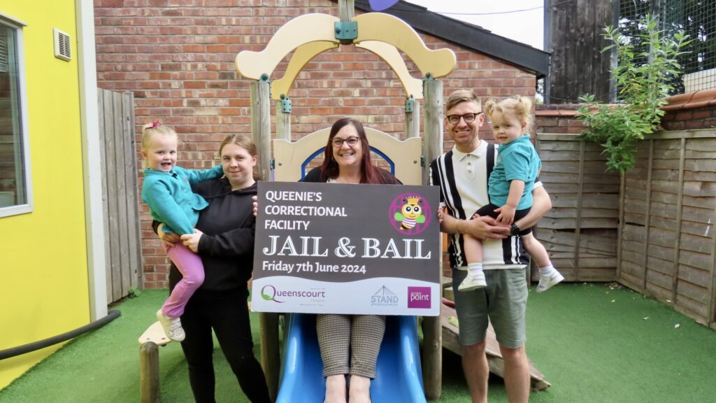 Fran Taylor, owner of Frantastic, is joining the Jail and Bail challenge for Queenscourt Hospice. Fran Taylor is pictured with Mike Paton, Fran’s granddaughters Lara Taylor and Dollie Taylor, and great granddaughter Ivy Taylor Photo by Andrew Brown Stand Up For Southport
