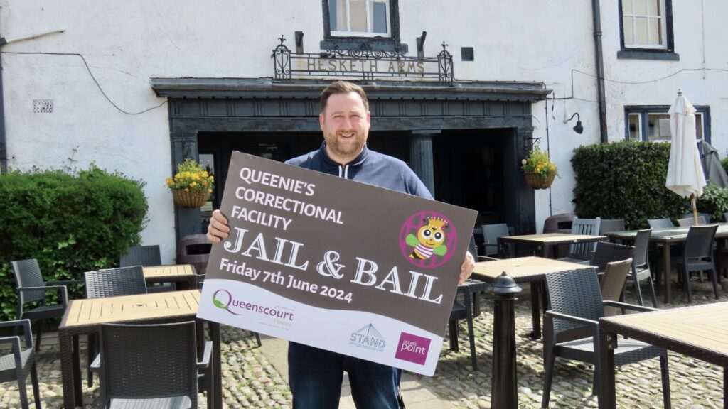 Dave Langshaw, the landlord of The Hesketh Arms pub in Churchtown in Southport, is taking part in the Jail and Bail fundraiser for Queenscourt Hospice.