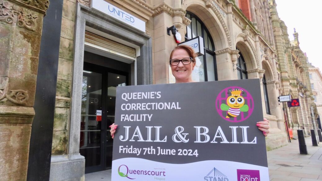 Jocelyn Pye, a Motor Claims Handler at United Legal Assistance in Southport, is taking part in the Jail and Bail fundraiser for Queenscourt Hospice.