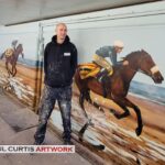 Street art by Paul Curtis in the underpass at Birkdale Train Station in Southport