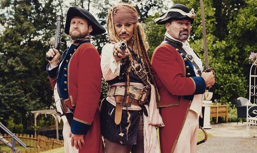 Pirate Cove invites you to join the legendary Captain Jack, brought to life by an uncanny double of the infamous Johnny Depp himself, along with his loyal crew of soldier Red Coates pirates courtesy of GModels & Casting Agency