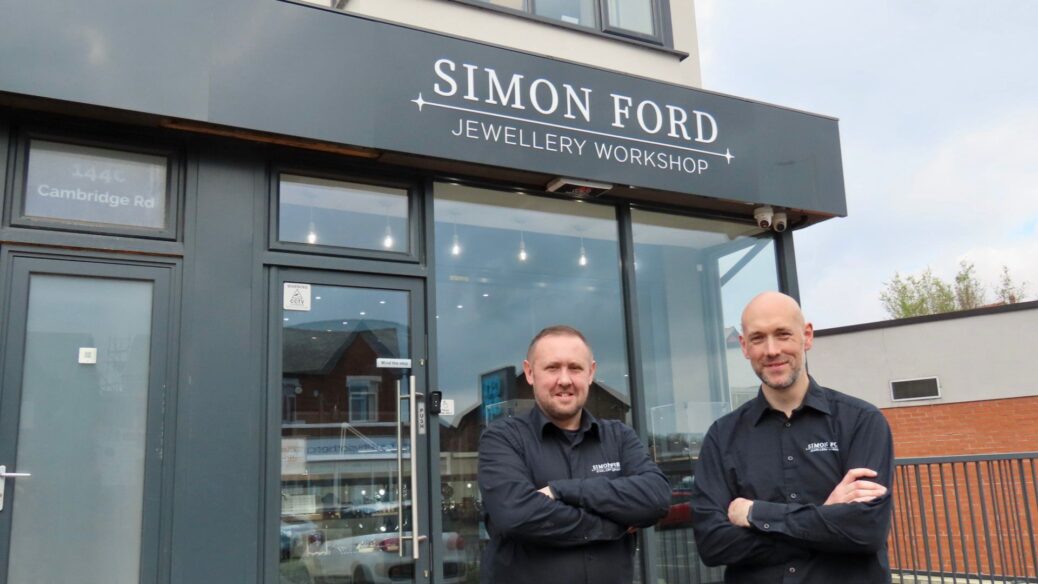 Simon Ford Jewellery Workshop is a new independent, dual family-run business at 144a Cambridge Road, Churchtown, Southport. Simon and Anthony are the two onsite goldsmiths. Photo by Andrew Brown Stand Up For Southport