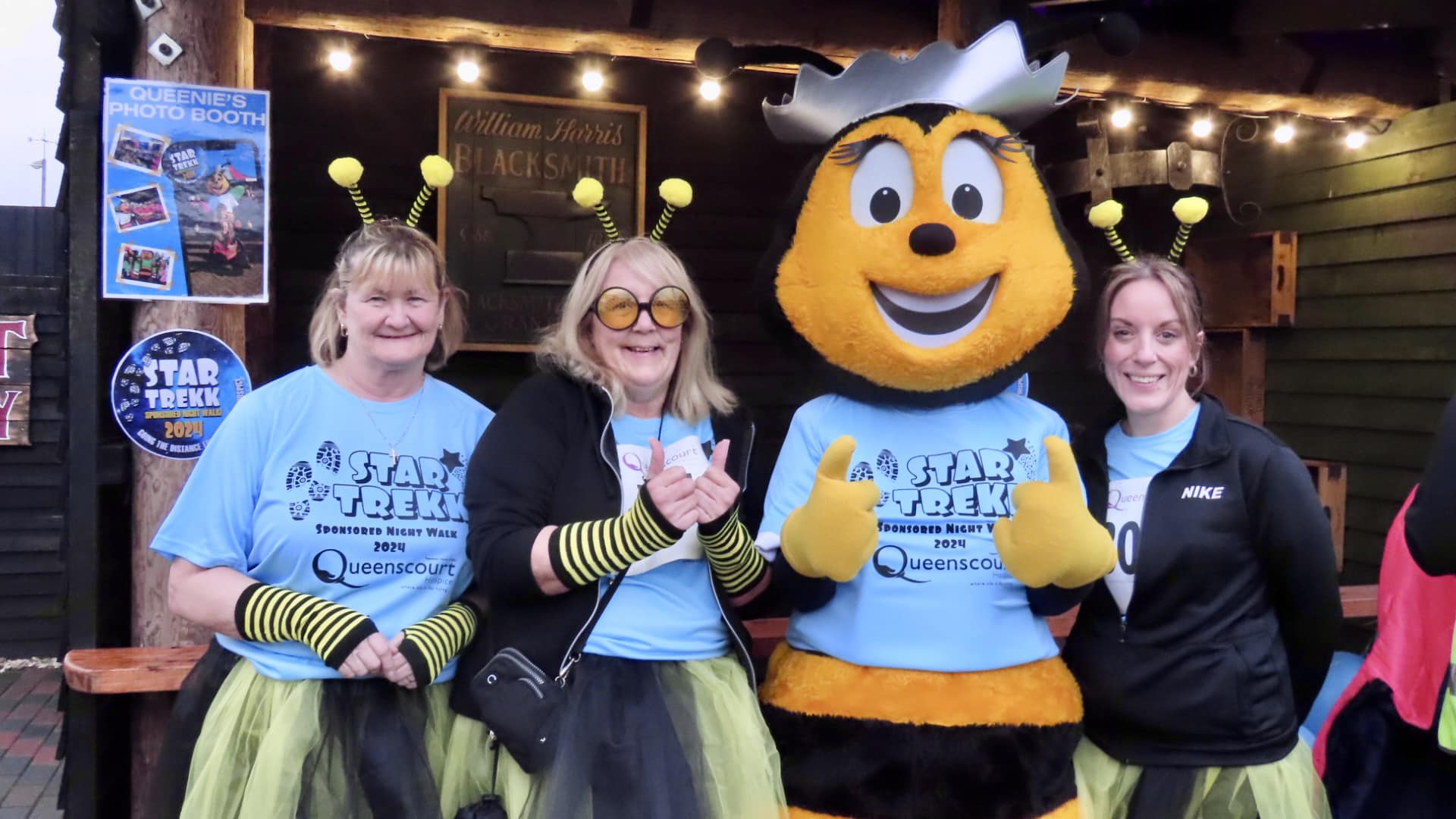 Walkers take part in the 2024 Star Trekk night walk to raise money for Queenscourt Hospice.