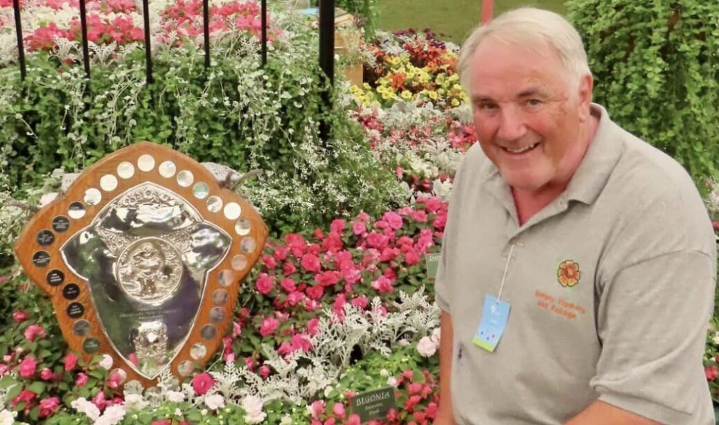 Alan Foxall won a Large Gold Medal at the 2023 Southport Flower Show to add to his extensive collection of trophies after he created a flower bed - a colourful and playful bed and bedroom made from flowers.