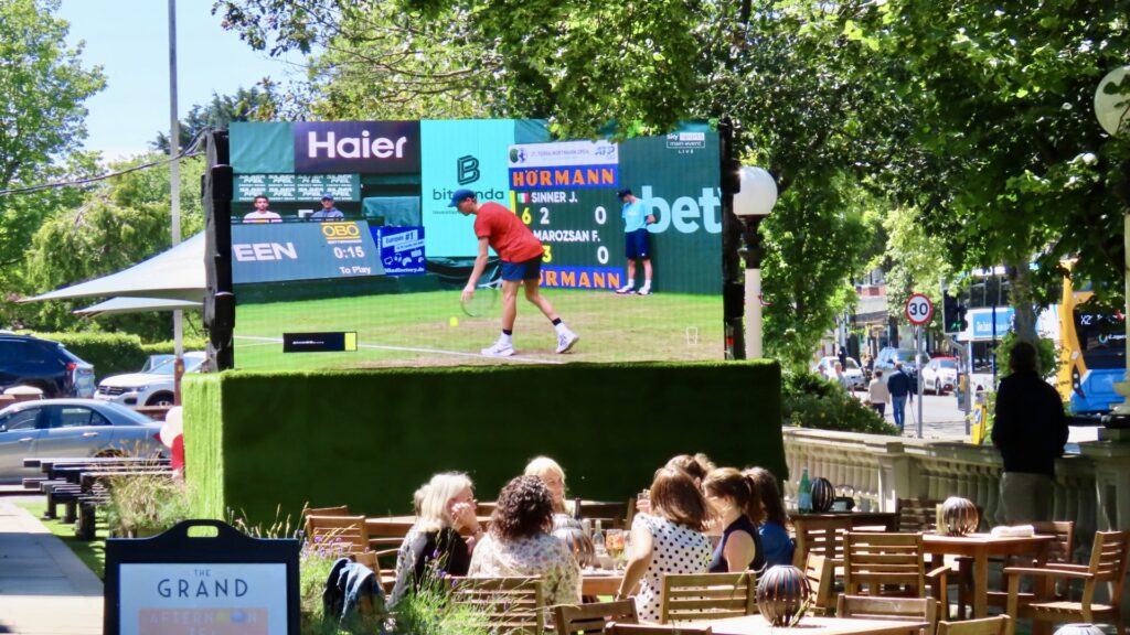 Sport fans can enjoy the biggest match action in the sunshine this summer with two new back to back big screens on Lord Street in Southport courtesy of Mikhail Hotel And Leisure Group. Lord Street Hotel has a huge outdoor screen showing every football game from Euro 2024, in association with Carlsberg. The Grand is showing the best tennis action this summer in The Grand Gardens, in association with Pimms. Photo by Andrew Brown Stand Up For Southport