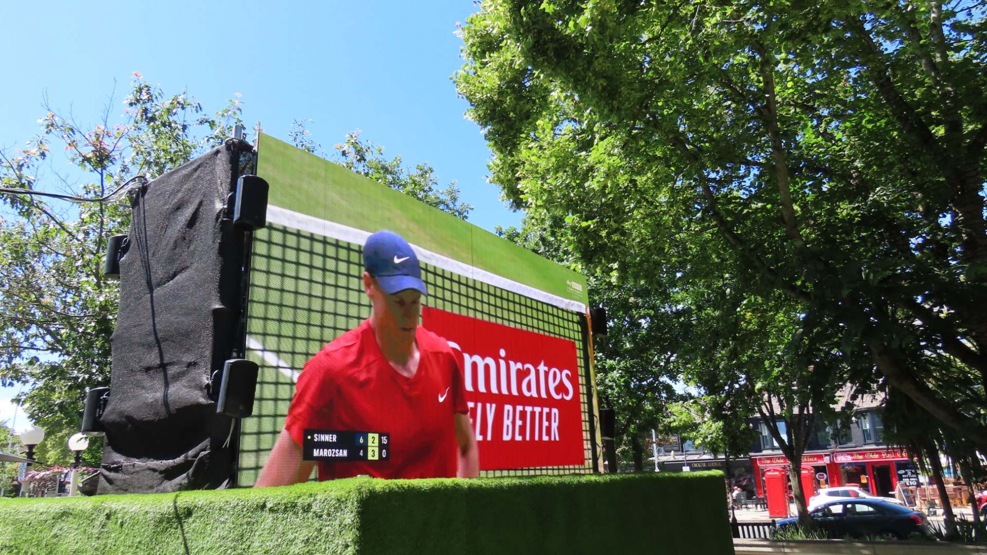 Sport fans can enjoy the biggest match action in the sunshine this summer with two new back to back big screens on Lord Street in Southport courtesy of Mikhail Hotel And Leisure Group. Lord Street Hotel has a huge outdoor screen showing every football game from Euro 2024, in association with Carlsberg. The Grand is showing the best tennis action this summer in The Grand Gardens, in association with Pimms. Photo by Andrew Brown Stand Up For Southport