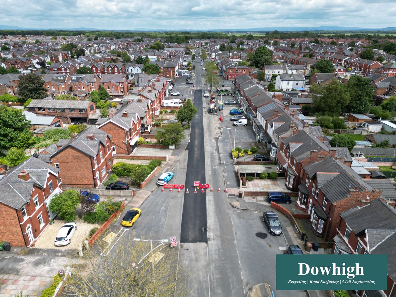 Dowhigh Ltd carried out carriageway resurfacing work to improve Bispham Road in High Park in Southport. Photo by Dowhigh