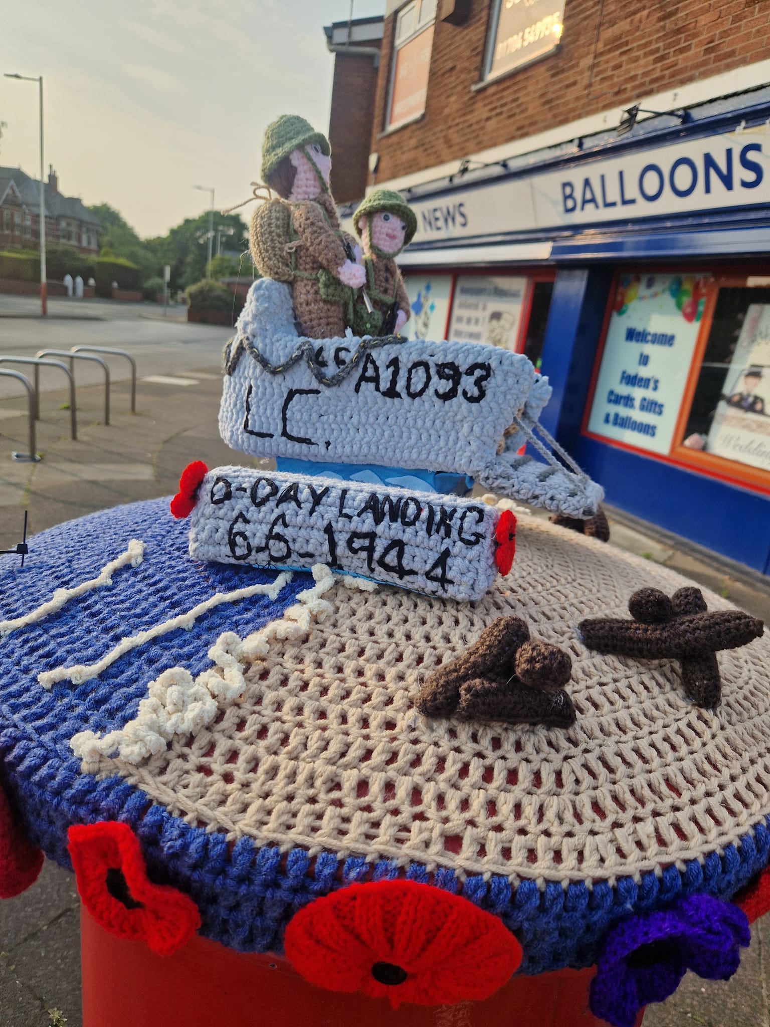 The Southport Hookers yarn bombing group in Southport have created special D-Day themed postbox toppers to mark the 80th anniversary of the Normandy invasion. One of the toppers is dedicated to Southport D-Day veteran Harry Howorth, who died recently aged 102