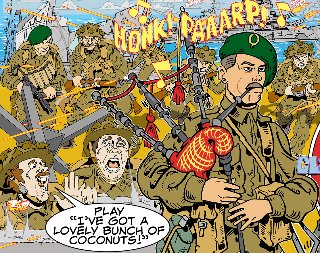 Artist Stuart Harrison has created comic strip artwork inspired by the D-Day landings during World War Two which are on display at The Atkinson in Southport