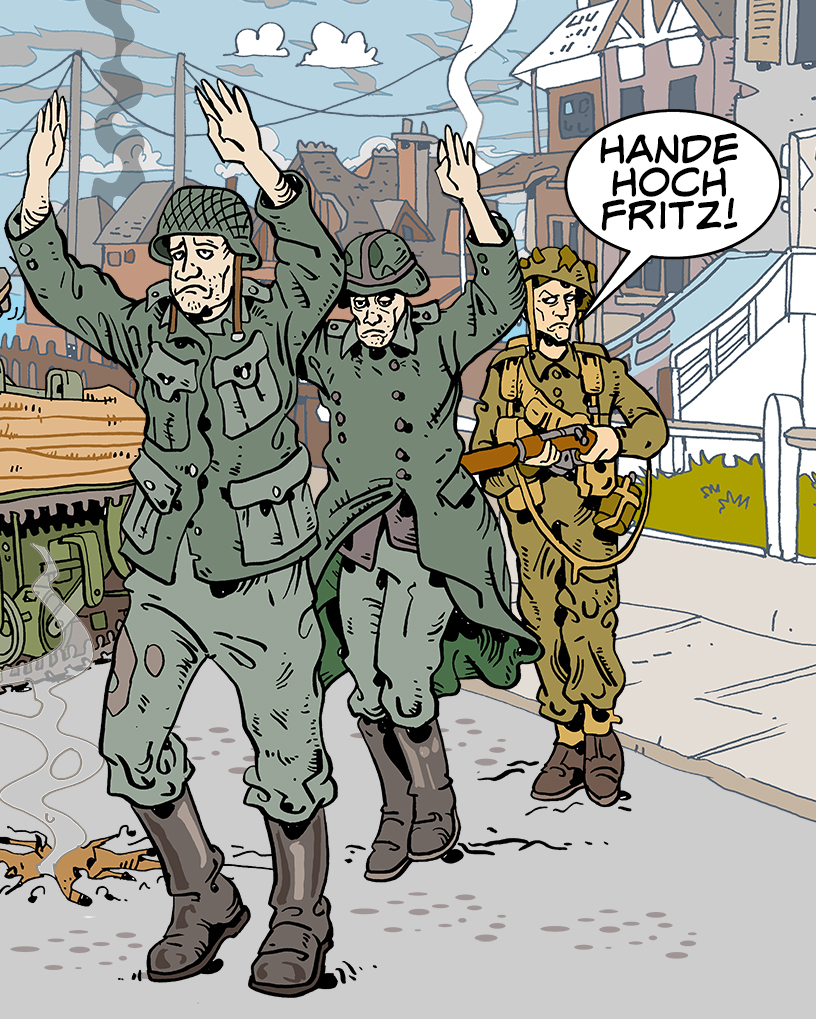 Artist Stuart Harrison has created comic strip artwork inspired by the D-Day landings during World War Two which are on display at The Atkinson in Southport