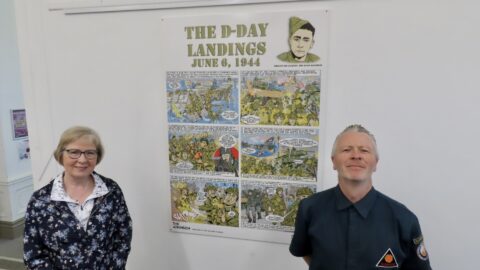 Comic strip artwork at The Atkinson unveiled in honour of Southport D-Day veteran Ted Jackson