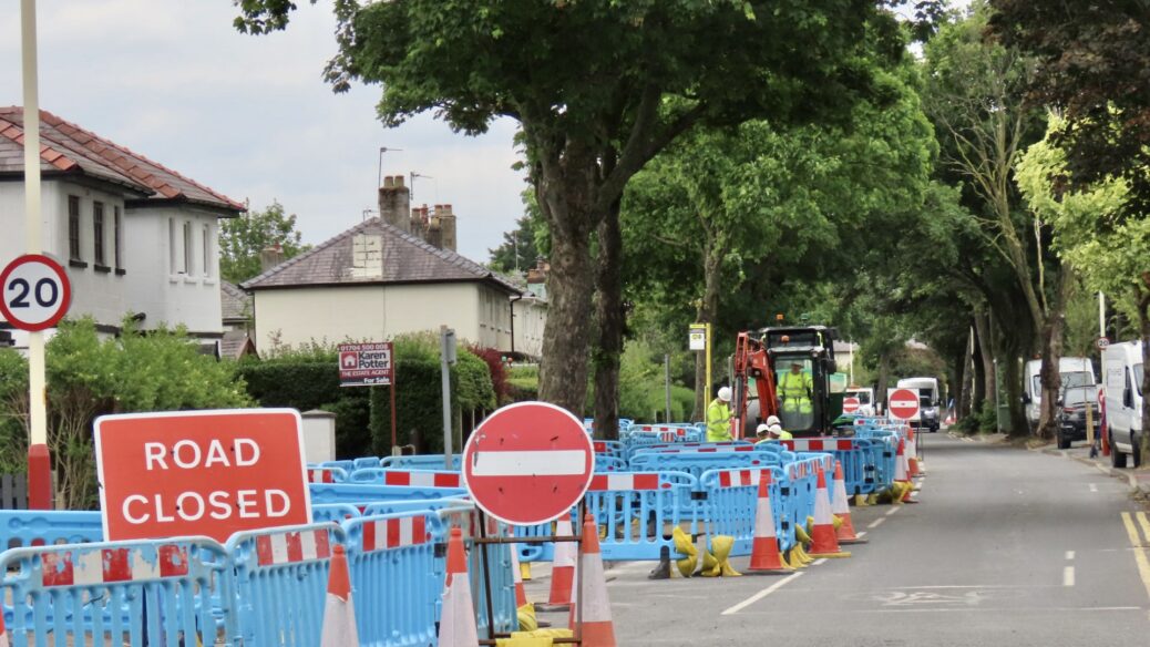 Roadworks on Haig Avenue in Southport