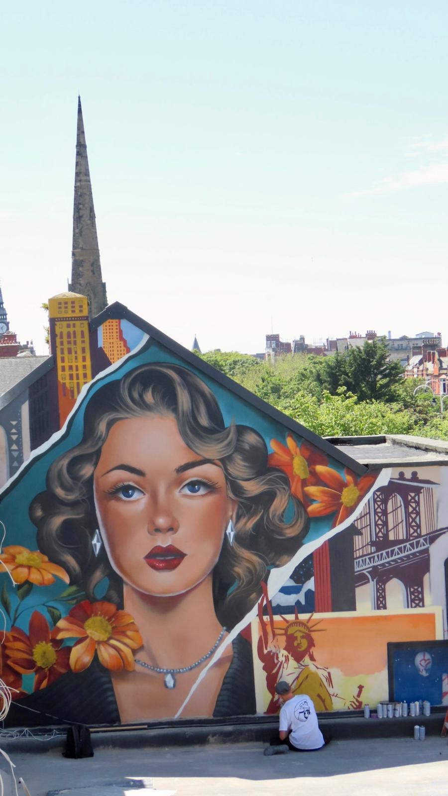 Sensational new street art will welcome guests at the new Harry's and Sky Bar at the top of The Grand on Lord Street in Southport. The New York inspired mural, which is nearly complete, is being created by artist Shawn Sharpe of Good Good Graffiti. Photo by Andrew Brown Stand up For Southport