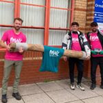 Fundraisers Paul Growney, Brian Lightbody and Conor Heeney stop off at Ormskirk Hospital during their walk between Southport, Ormskirk, St Helens and Whiston hospitals on Saturday. Their efforts saw them raise more than £1,500 for Mersey and West Lancashire Teaching Hospitals NHS Charity