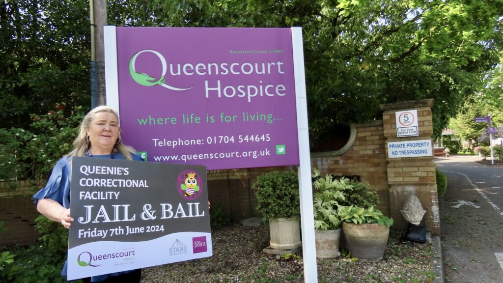 Angela Wilson is taking part in the Jail and Bail fundraiser for Queenscourt Hospice.