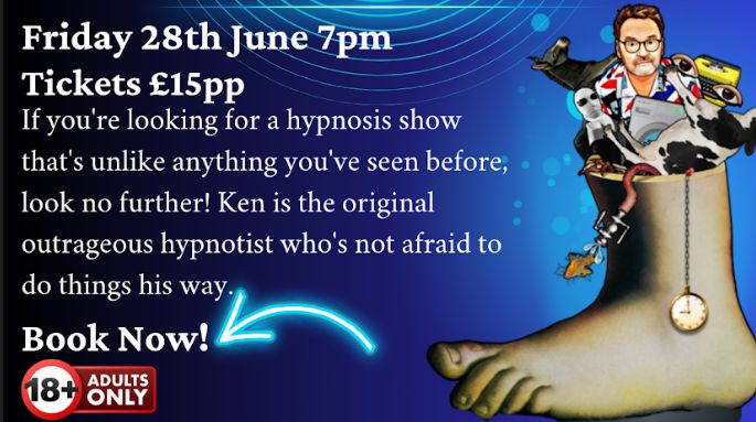 Get ready for an evening filled with laughter, surprises, and mind-bending entertainment as The Bold on Lord Street in Southport presents Ken Webster, the renowned comedy hypnotist, on Friday, 28th June 2024, from 7pm