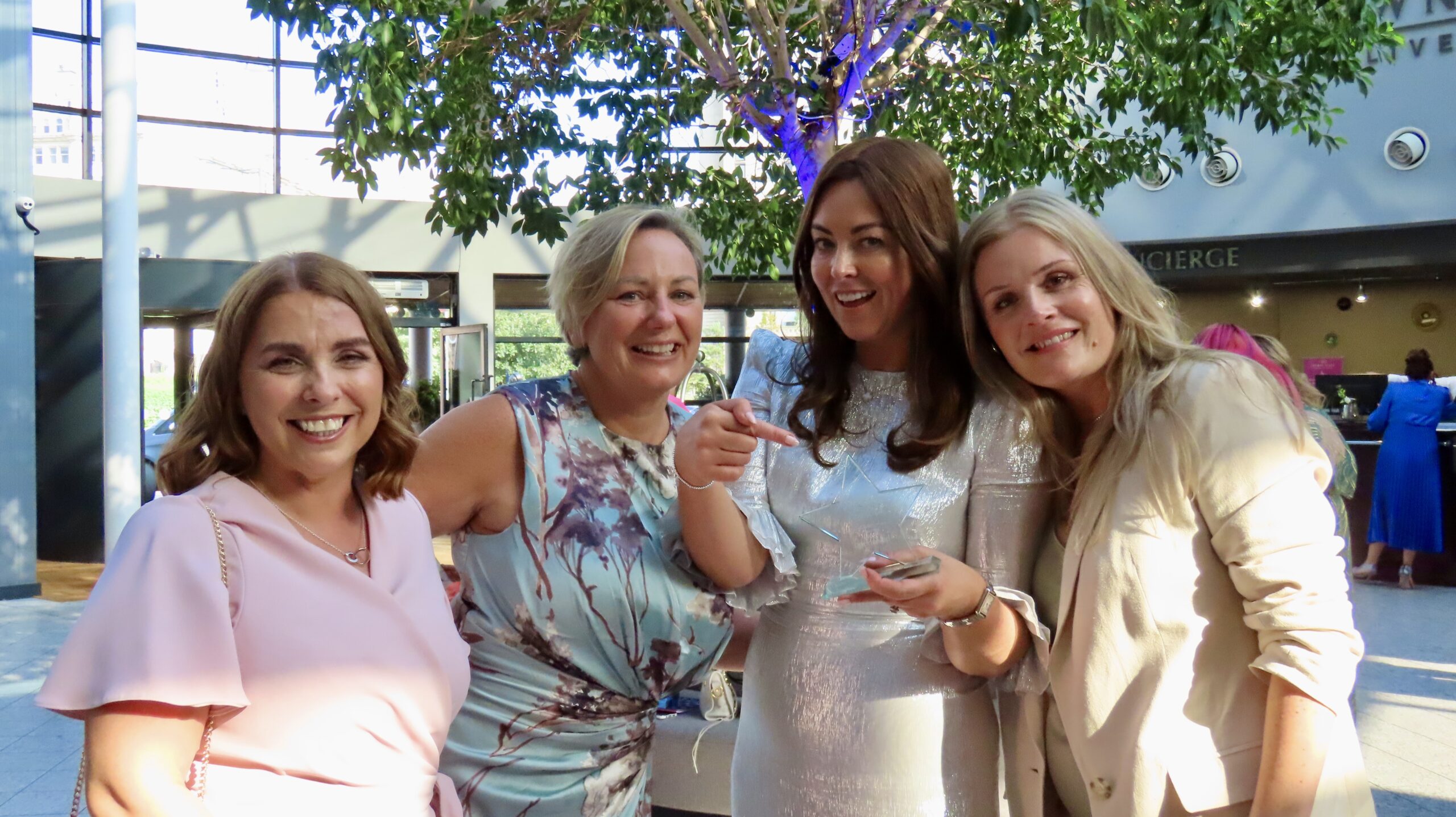 Merseyside Women Of The Year 2024. Business Leader Award Finalist Serena Silcock-Prince (third left) with Claire Brown (left), Sharon Stock (second left) and Sarah McEntee (right)