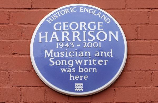 George Harrison from The Beatles is among people honoured in the Historic England Blue Plaque scheme