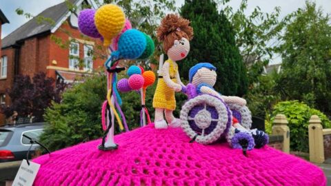 Southport Hookers yarn bombers unveil new toppers backing Revitalise Give Me A Break campaign
