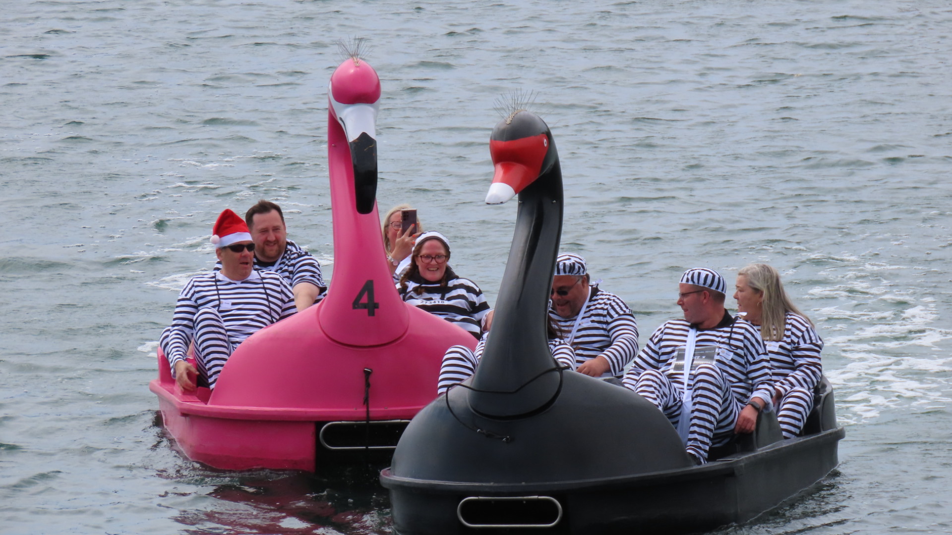 There is lots to enjoy on the Marine Lake in Southport. 'Inmates' take part in the Jail and Bail fundraiser for Queenscourt Hospice. P:hoto by Andrew Brown Stand Up For Southport