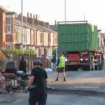 People clean up after the riot in the Sussex Road and Hart Street area in Southport. Photo by Andrew Brown Stand Up For Southport