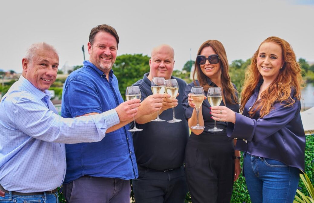 The new Silcock Leisure Group website has been launched by (from left): Andrew Brown (Stand up For Southpoirt); Andrew McGregor (One Media Solutions); Justin Prescott (Silcock Leisure Group); Serena Silcock-Prince (Silcock Leisure Group); and Fiona McGregor (One Media Solutions). Photo by Mark Shirley