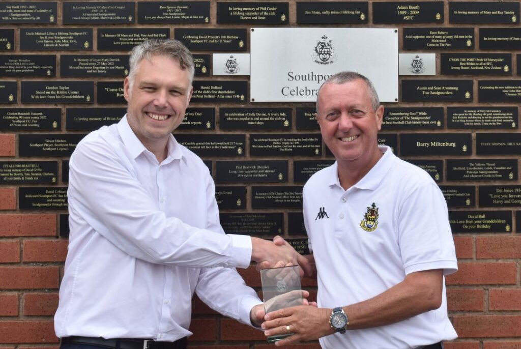 Darren Court, Commercial Manager at Southport FC and Southport FC Vice President Andrei Le Roi