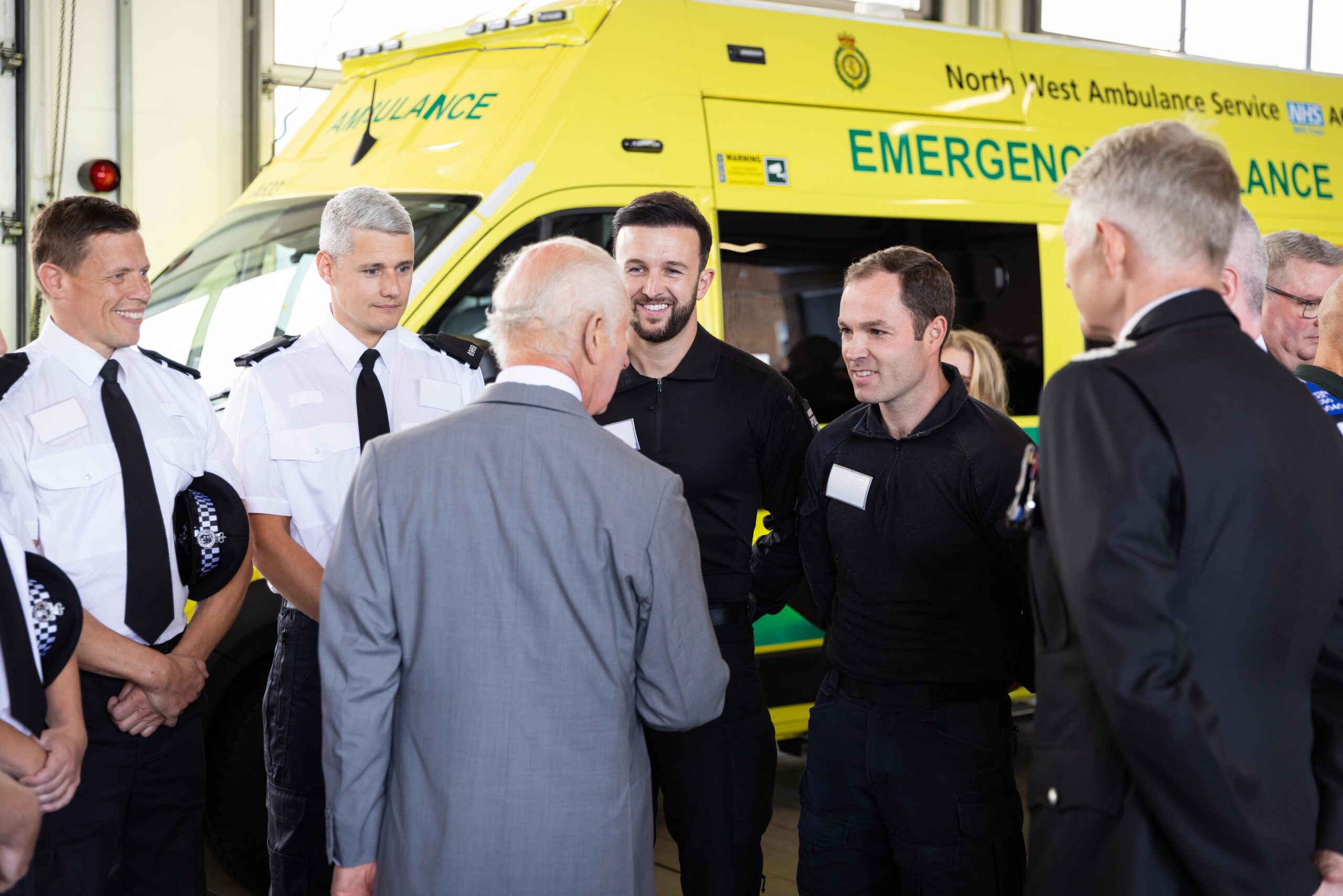 Emergency responders in Southport welcomed His Majesty, King Charles, to Southport Fire and Ambulance Station
