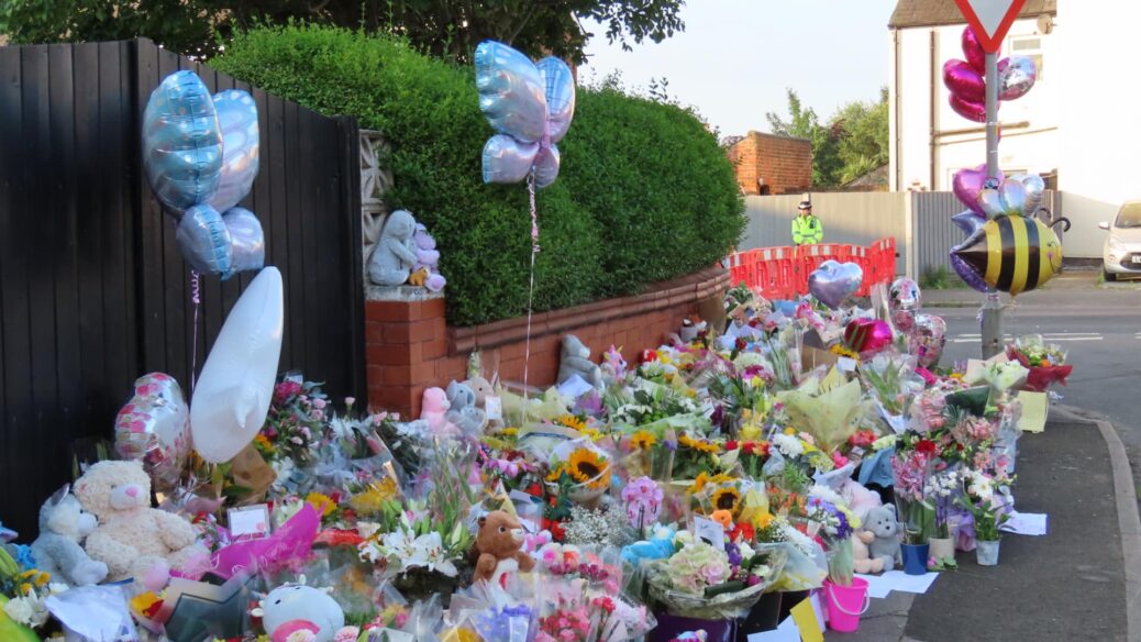 Tributes left in the Hart Street area in Southport after the attack at The Hart Space in which three young girls were killed and several others were injured. Photo by Andrew Brown Stanmd Up For Southport