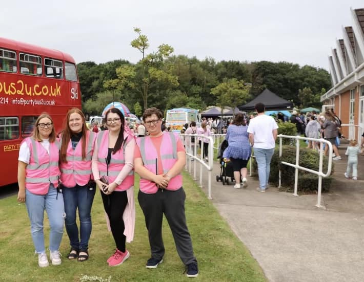 Southport Community Day. Photo, from left to right Chloe Fullwood, Esther Wall, Laura Toby and Naj Ayhan. Photo by Katie Tomkins