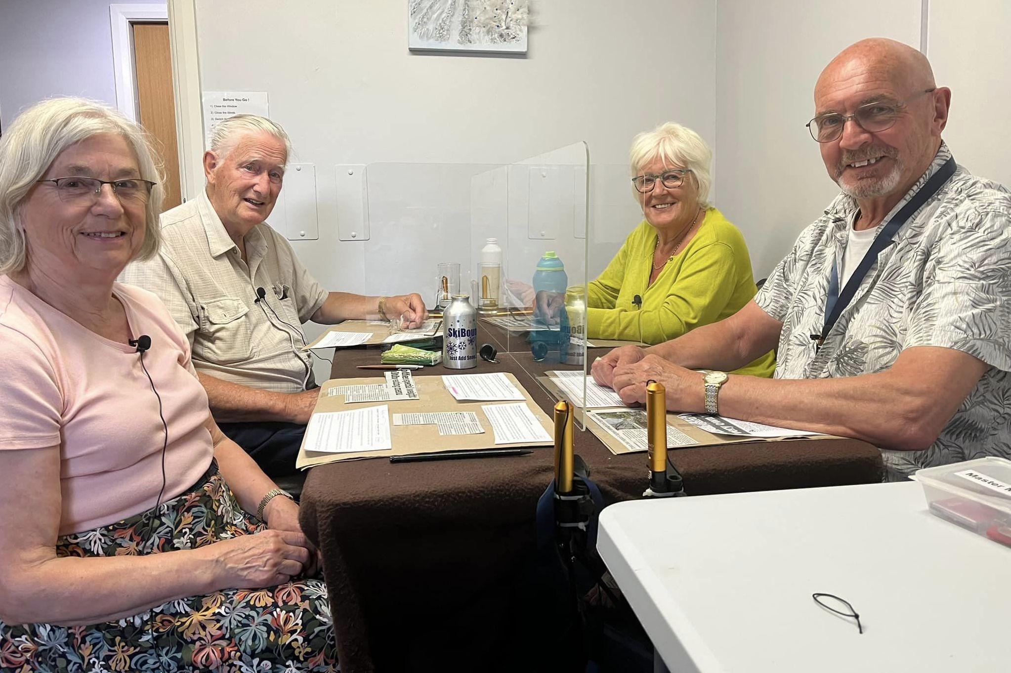 Southport Talking Newspaper volunteers. From left: Angela Donaldson, John Prew, Glenys Critchley and Paul Hardman