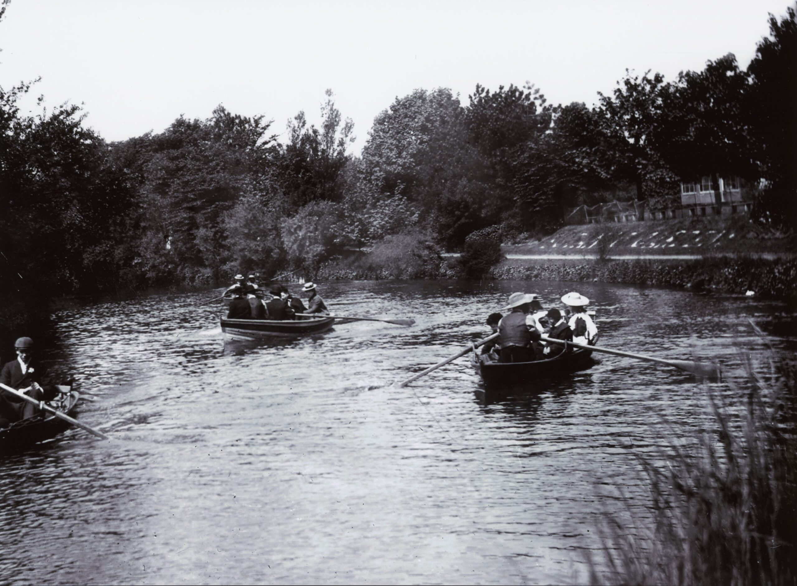 A nostalgia picture of people boating on the Botanic Gardens in Churchtown in Southport. Photo by Sefton Looking Back