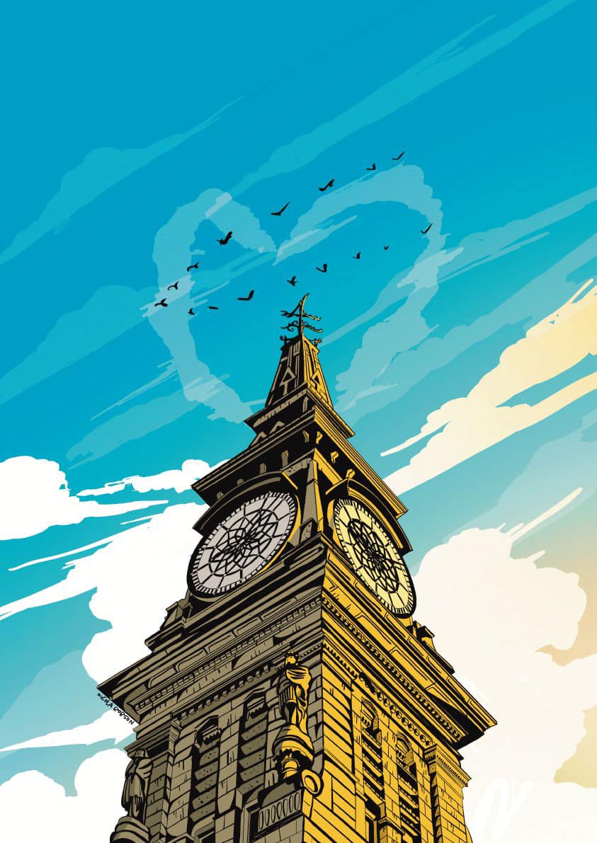 The Atkinson Clock Tower in Southport by Nicola Robson Illustrations