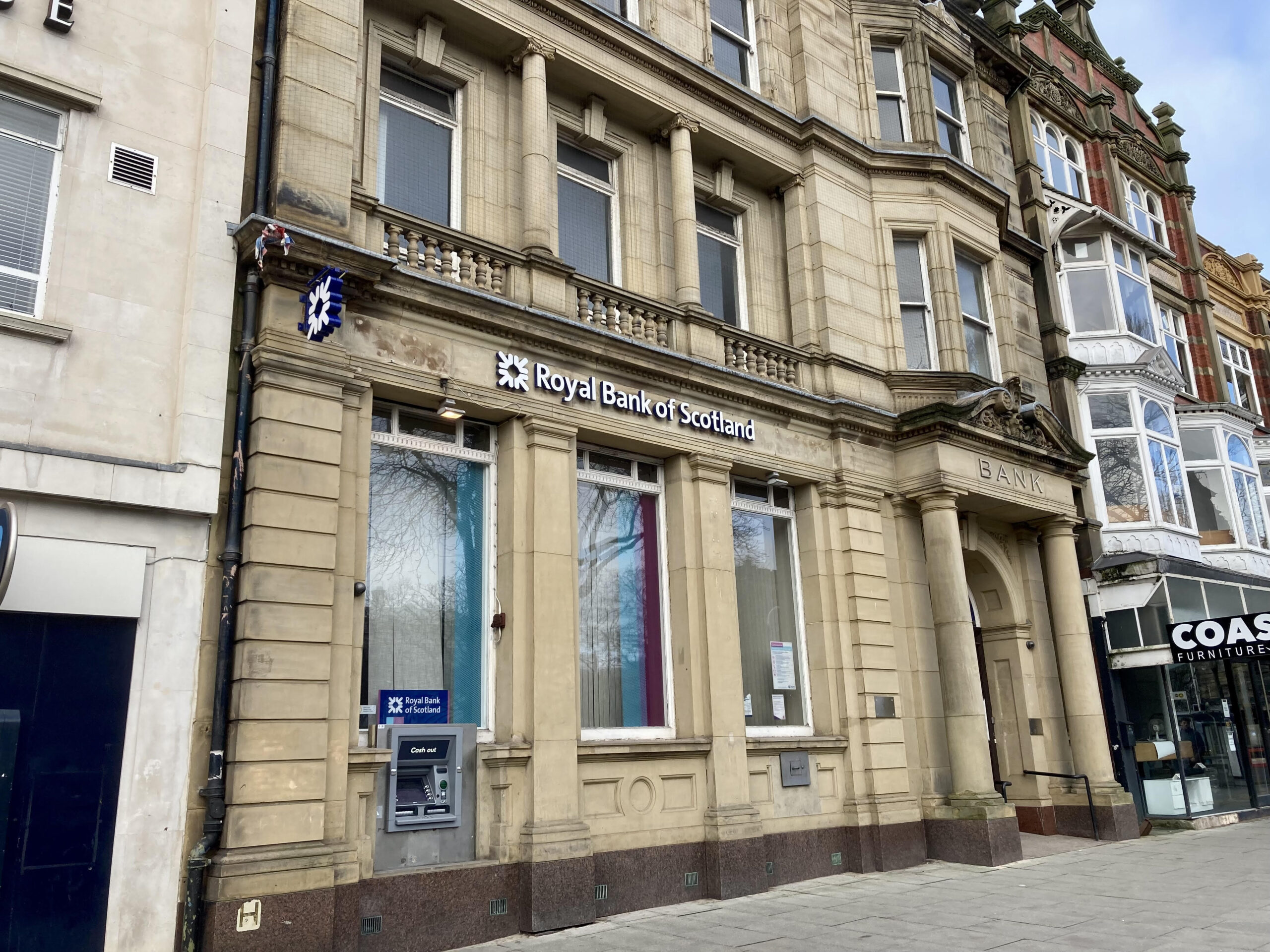 The former Royal Bank Of Scotland building on Lord Street in Southport town centre. Photo by Andrew Brown Stand Up For Southport