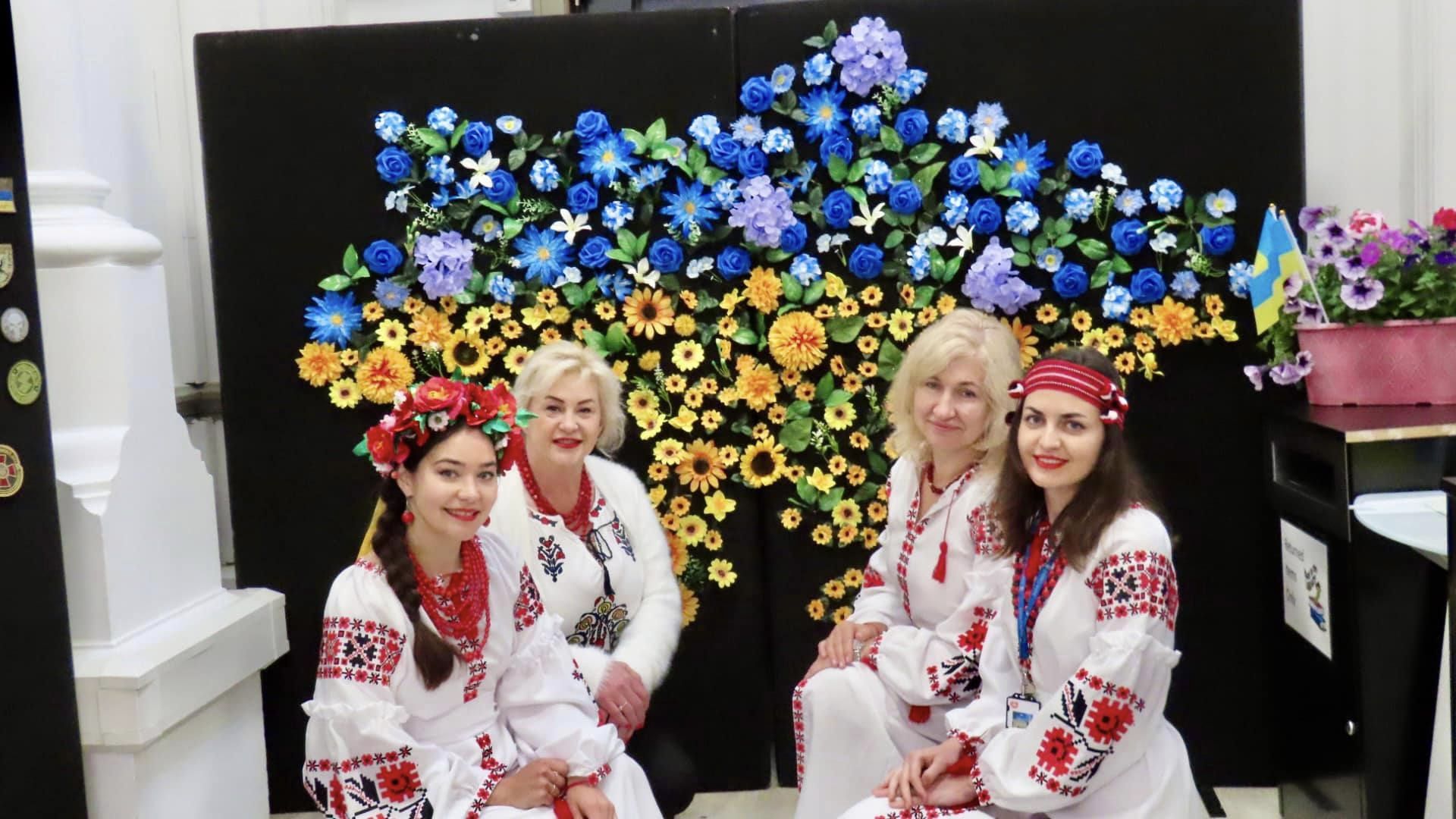 Families can enjoy a special day of Ukrainian culture at Wayfarers Shopping Arcade in Southport town centre on Saturday, 21st September 2024. The event is organised by Nina Karetska (left) and Vita Mahlovana (right). Photo by Andrew Brown Stand Up For Southport