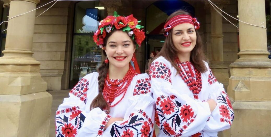 Families can enjoy a special day of Ukrainian culture at Wayfarers Shopping Arcade in Southport town centre on Saturday, 21st September 2024. The event is organised by Nina Karetska (left) and Vita Mahlovana (right). Photo by Andrew Brown Stand Up For Southport