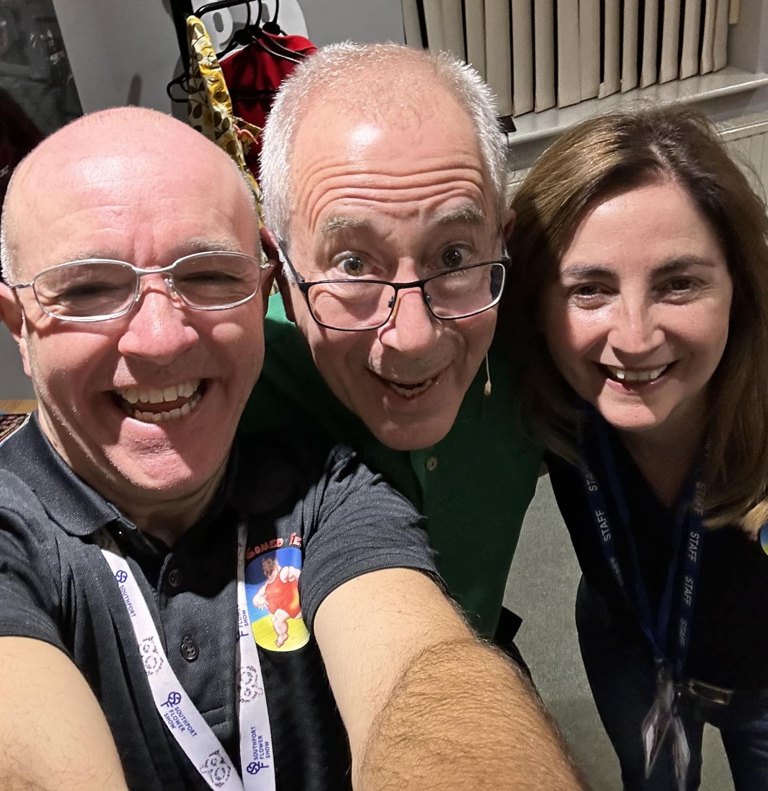 Southport Comedy Festival. Ben Elton (centre) with festival directors Brendan Riley (left) and Val Brady (right)